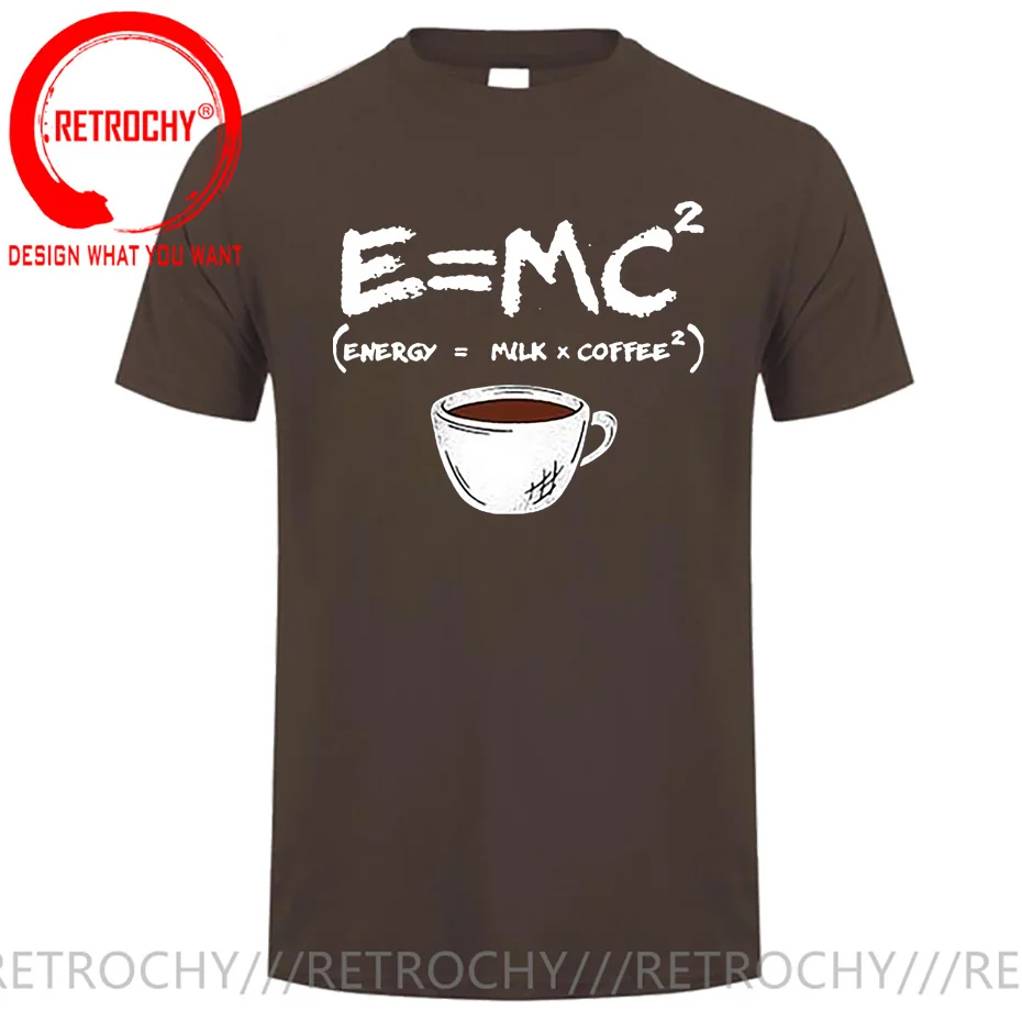 

E=MC2 Math Energy Equal Milk Add Square Coffee Print Short Sleeve Loose Summer Casual Tops Tee Shirt O-Neck Funny Men T Shirt