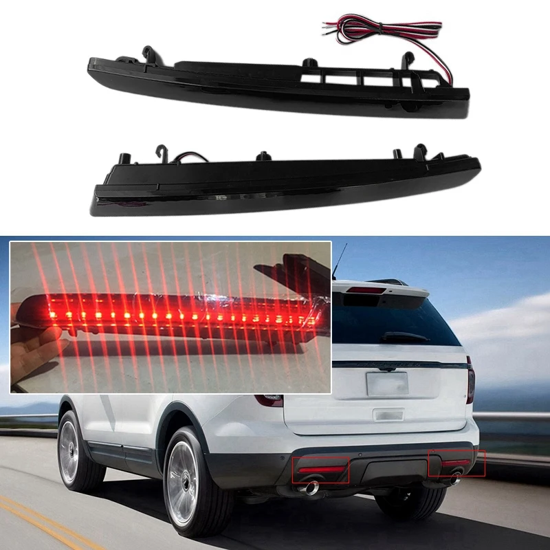 

TOP -Car Rear Bumper Reflector Lamp LED Brake Light Rear Fog Light Tail Light for Ford Explorer 2011-2015