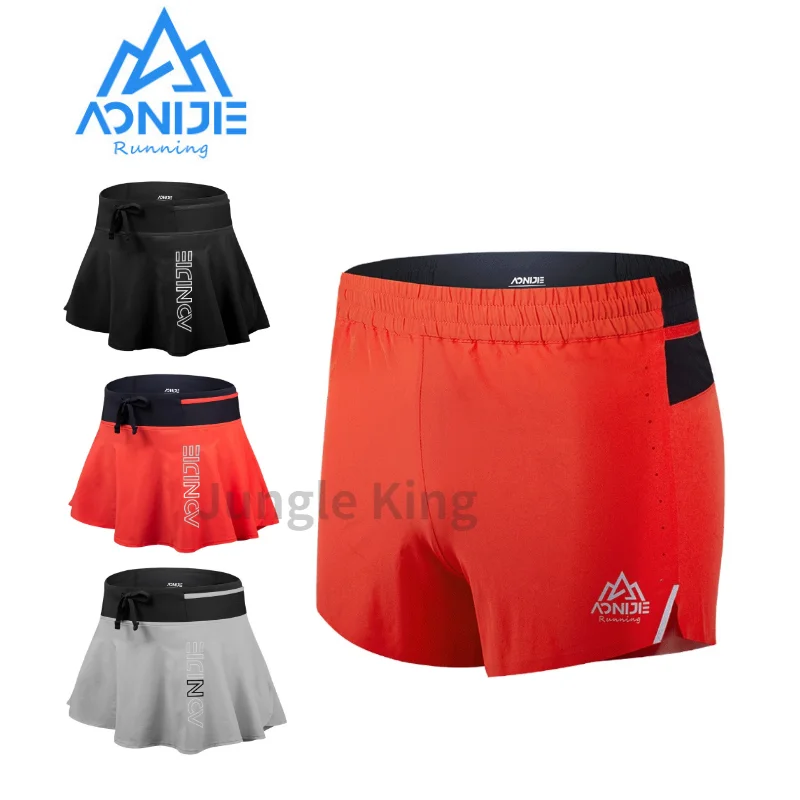 

AONIJIE F5106 F5104 2021New Women Quick Dry Sports Skirt Pantskirt With Lining Invisible Pocket For Running Tennis Badminton Gym