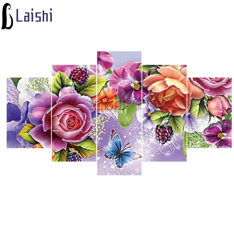 

Набор для алмазной вышивки «бабочки», Набор для вышивки крестиком 5D, полное покрытие, квадратные стразы, 5 шт.