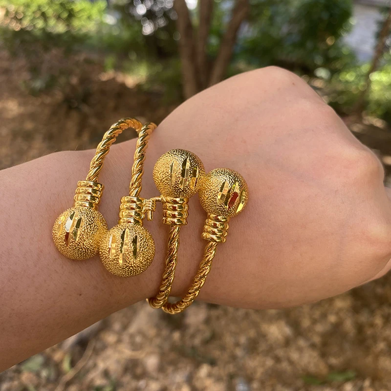 Женский браслет с бусинами покрытый 24-каратным золотом в африканском стиле |