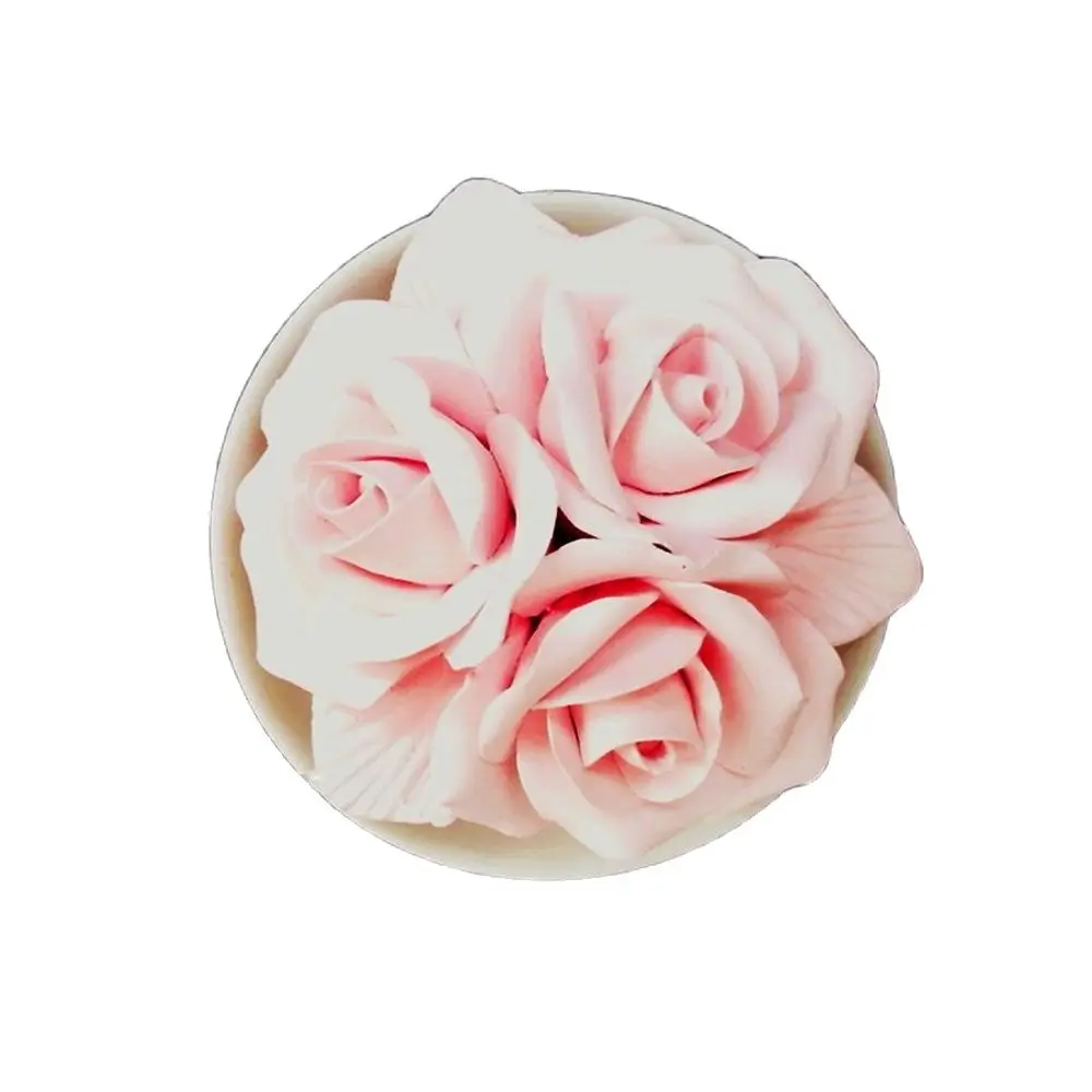 

3 Roses Silicone Moulds DIY Aromatherapy Gypsum Soap Bouquet Handmade Candle Silicone Molds