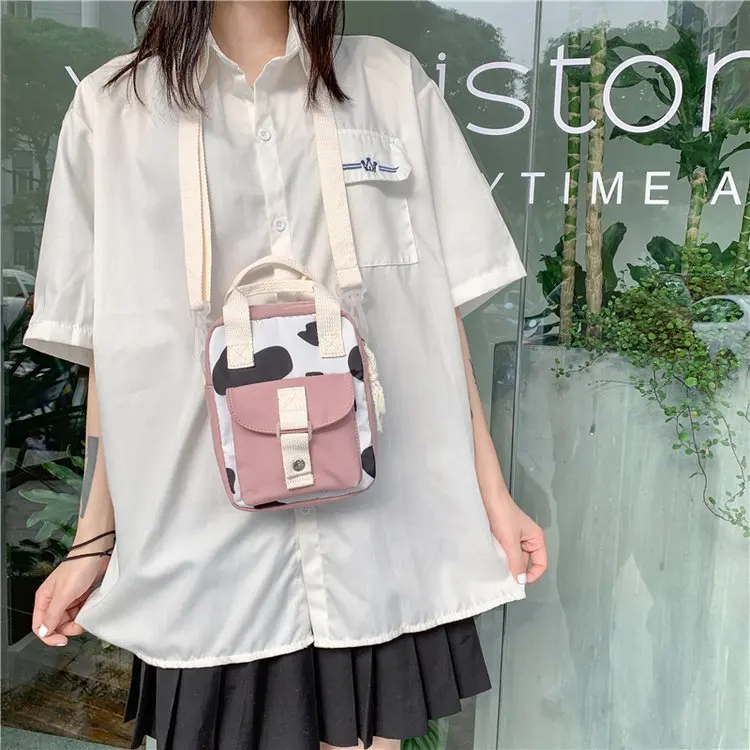 

2021 Personality Hit Color Cow Pattern Women's Shoulder Messenger Bags Mini Print Crossbody Bag Lady Handbag Purse Bolso Mujer