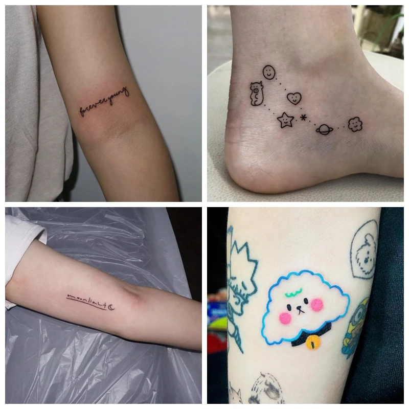 

4 листа, водонепроницаемые Временные татуировки-наклейки для мужчин и женщин