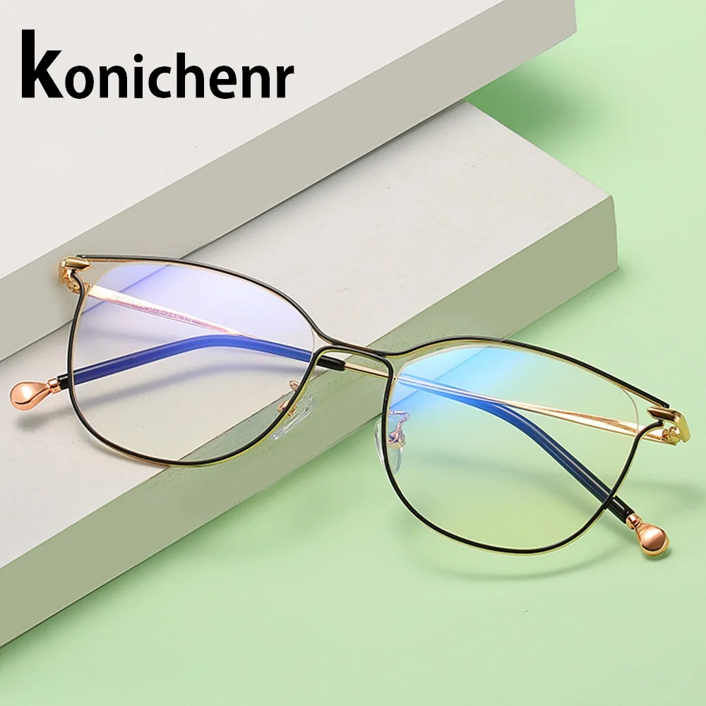 Konichenr оправа для очков в стиле кошачьи глаза Женская винтажная металлическая