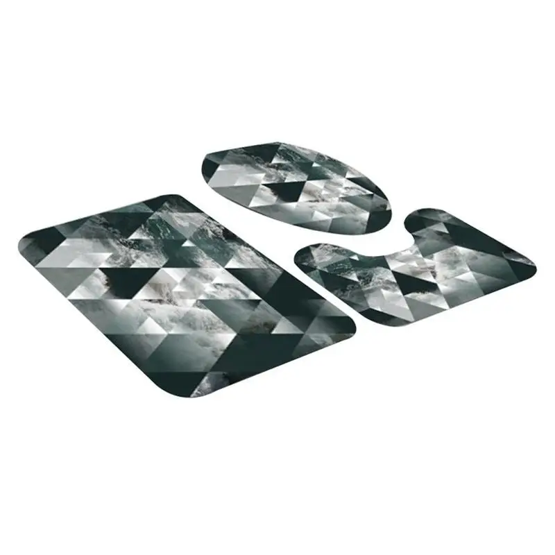 Набор Противоскользящих бархатных ковриков из 3 предметов для ванной комнаты