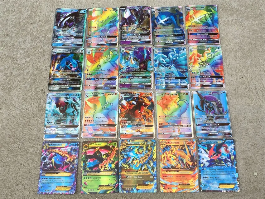 300 шт 200 шт 100 шт 50 шт GX Мега Сияющие карты игры битва карт Pokemoned торговые карты игры детская коллекция игрушек