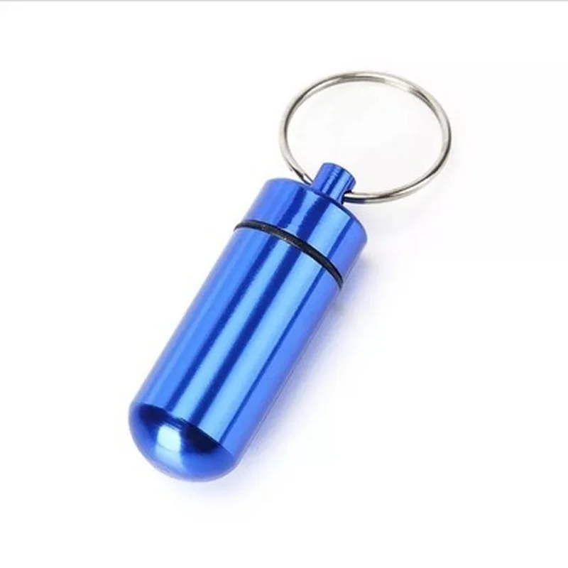 

Waterproof Aluminum Pill Box Case Bottle Cache Drug Holder Container Keychain Medicine Box Portable Medicine Boxes Home Tablet
