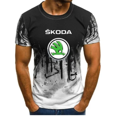 

Summer Men Brand Printing For Skoda Logo 100% T Shirt Summer Men Short Sleeve T Shirt Camouflage Short Sleeve T-shirt r