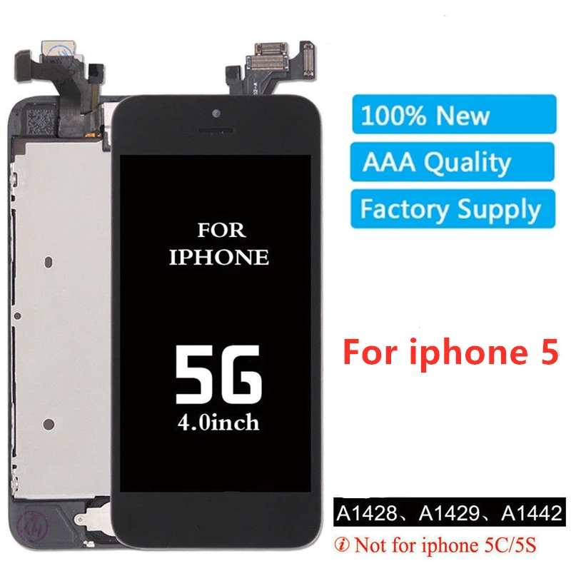 Для iPhone 5 экран полная сборка Дисплей дигитайзер Замена с фронтальной камерой