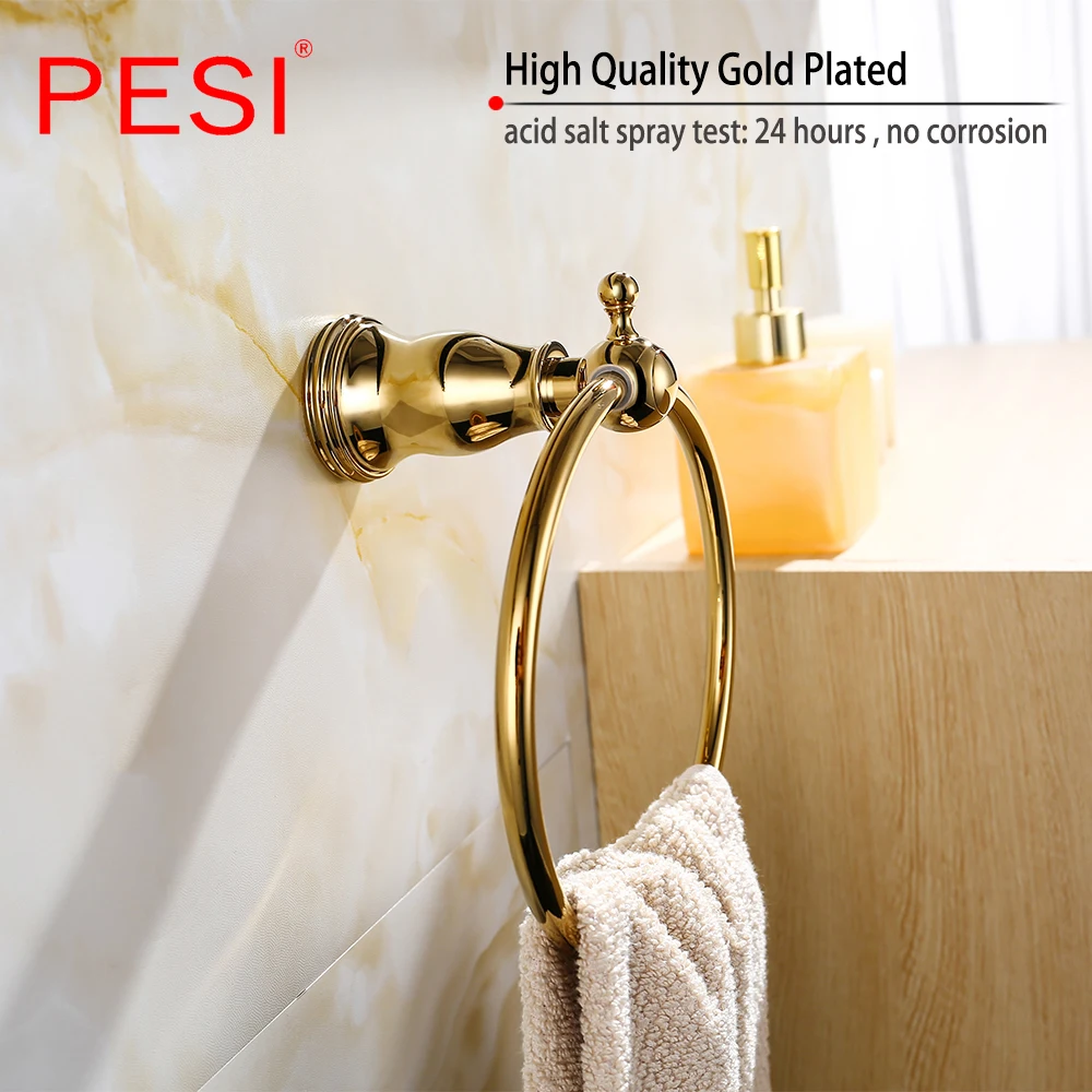 Бесплатная доставка золотой держатель для полотенец круглая настенная вешалка