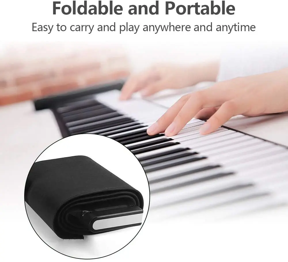 Складное пианино для путешествий с 88 клавишами гибкая мягкая электрическая