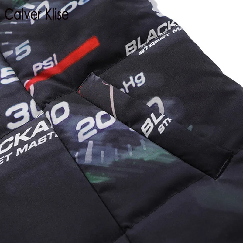 

Calver Klise Hip Hop Oversized Jacket Parka Meter Print Zipper Down Outwear Korean Streetwear Cotton Winter Padded Warm Coats