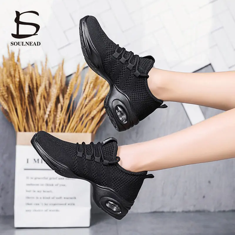 Black White Jazz Dance Shoes Women Sneakers Flying Woven Net Modern Dancing Shoes Woman Spring Summer Outdoor Ladies Sports Shoe