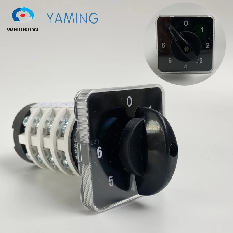 Rotary Knob 6 Position 0-6 YMZ12-20/4 Universal Manual Electrical Changeover Cam Switch 20A 690V 4 Section High Quality