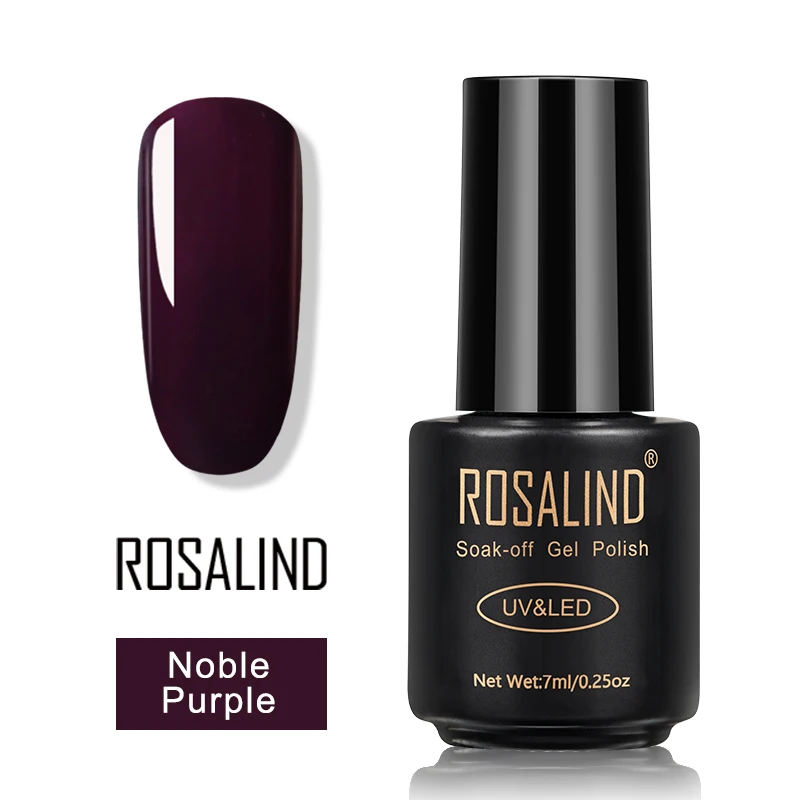 Noble Purple ROSALIND гель лак для ногтей набор все для маникюра верхнее покрытие УФ светодиодный гель лак удаляющийся замачиванием Полупостоянный лак для ногтей - Цвет: Noble Purple