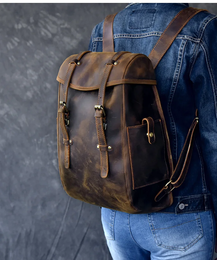 Мужской рюкзак из 2018 натуральной кожи в стиле преппи|Мужские рюкзаки| |