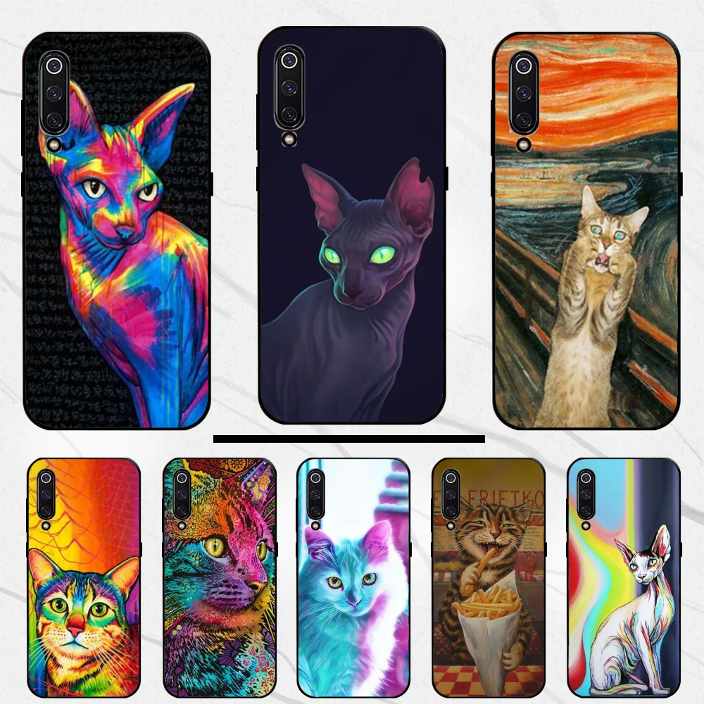 Для Xiaomi 9 se чехол художественный с изображением кота DIY для телефона рисунком в