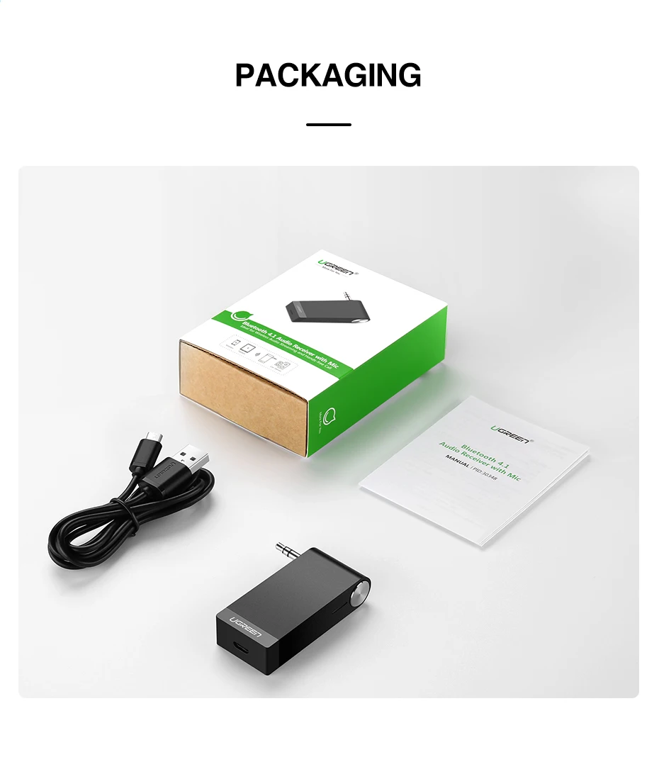 Ugreen Беспроводной Bluetooth Приемник 3.5mm Jack Bluetooth Audio Музыка Приемник Адаптер Автомобилей Aux Кабель бесплатно Динамик Наушники
