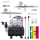 Набор аэрографов OPHIR двойного действия, 0,2, 0,3, 0,5 мм, с воздушным баком, для украшения тортов, краски для ногтей _ AC090 + 004A + 070