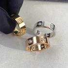 Высококачественные титановые stee Свадебные обручальные кольца для женщин модный бренд AAA кристалл любовное кольцо ювелирные изделия в подарок