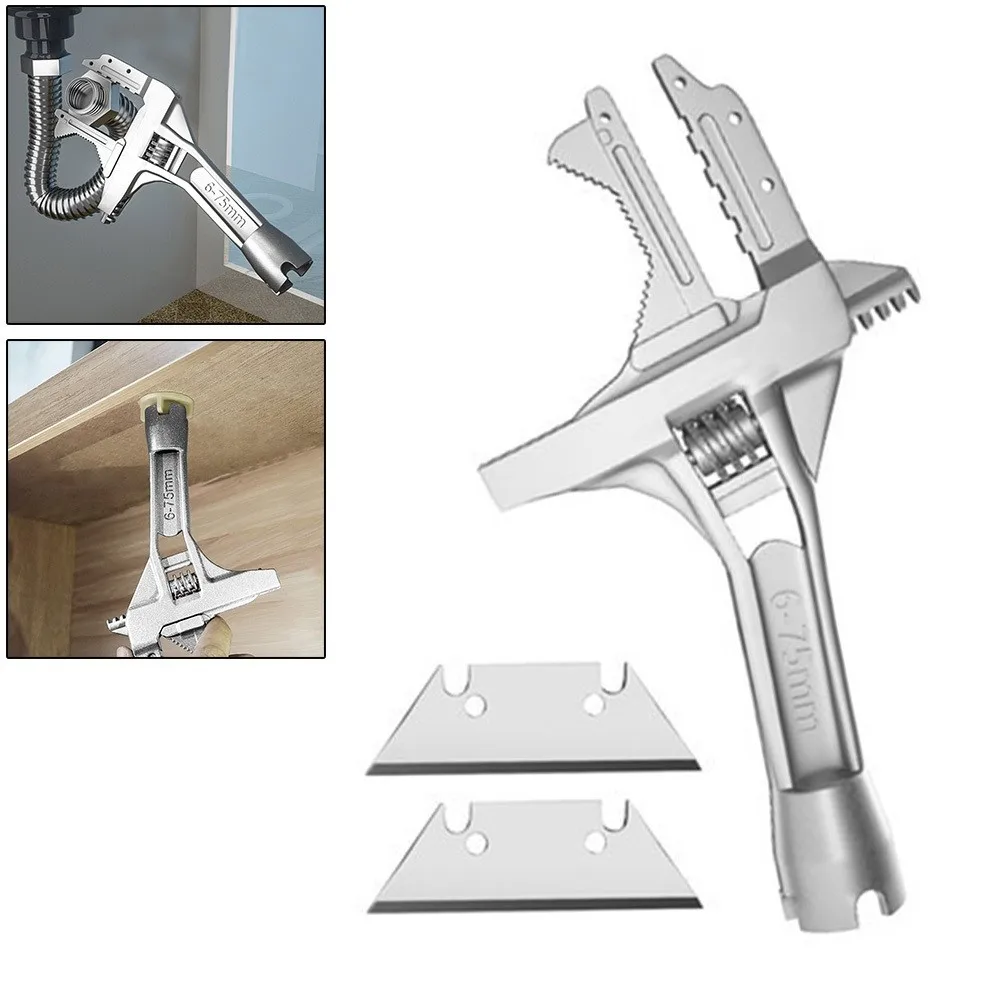 

Sanitary Wrench Movable Tool Short Handle Large Multifunctiona Opener Combo Activity Universal Wrench Board Hand Plumbing Wrench