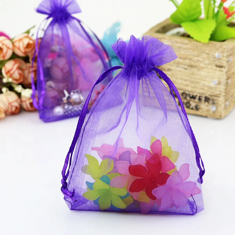 120 шт органза сумки на шнурке прозрачные многоцелевые портативные подарочные