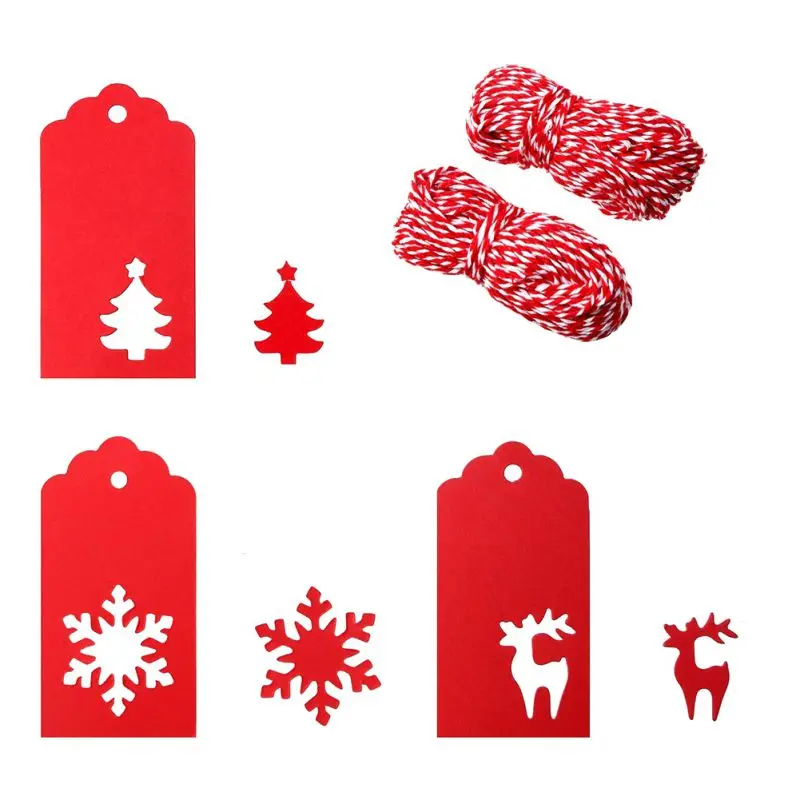 150pcs Рождественская елка висячий ярлык Рождественский набор этикеток крафт