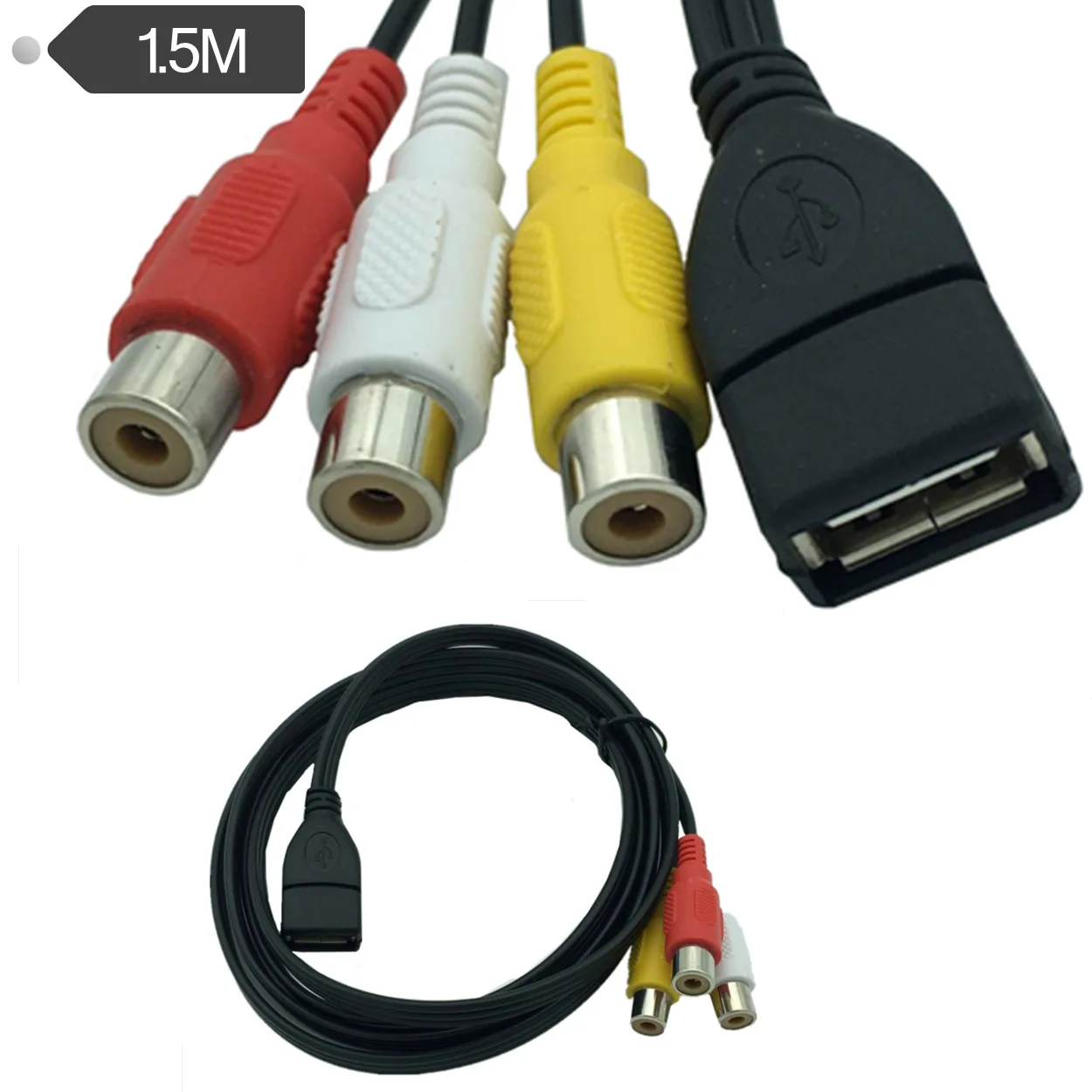 Duttek 5 футов/1 м USB 2 0 Женский 3 RCA Мужской Видео A/V практичный адаптер для видеокамеры