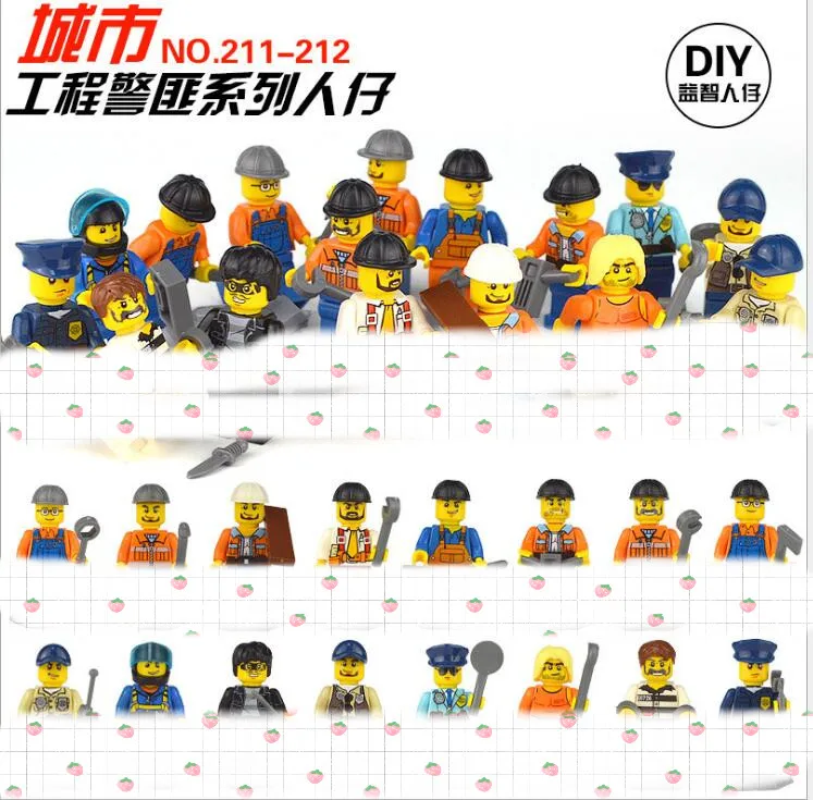 

Doll Mini Figure Building Blocks Sets Military Figures Fashion Girl Doctors Nurse Fireman Couriers Toys Figures DIY Toy Decors