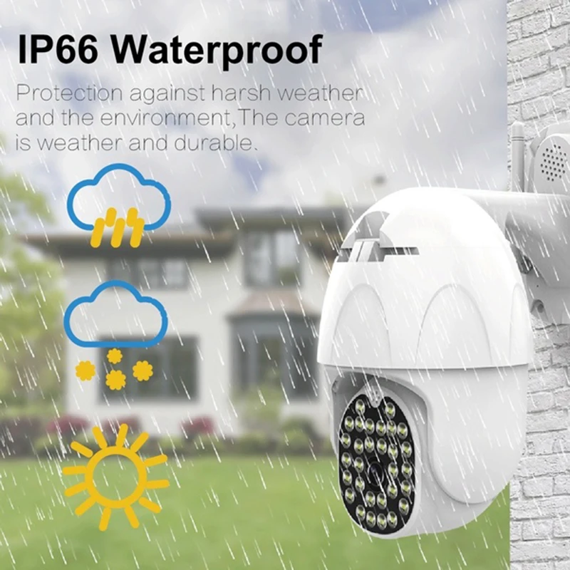 Внешняя камера видеонаблюдения 30 светодиодов Wi Fi PTZ IP 1080p|Камеры видеонаблюдения|