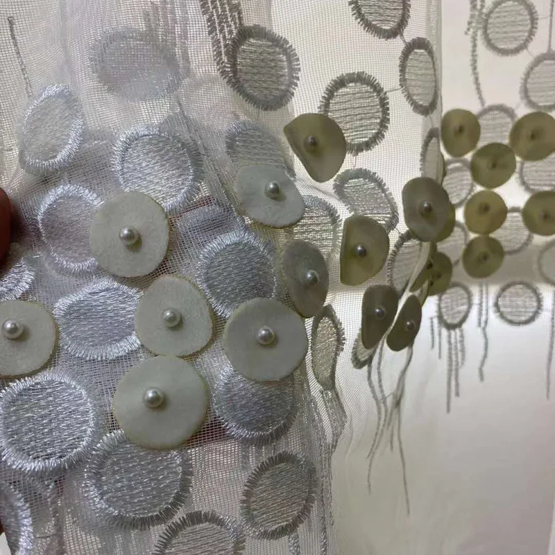 Шторы из шенилла с жемчугом для принцессы нежные занавески гостиной затемняющие