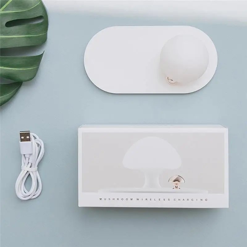 Youpin 3life 314 2.0A Быстрая Зарядка Qi Беспроводное зарядное устройство с грибом usb зарядка ночник для телефона светодиодный настольная лампа