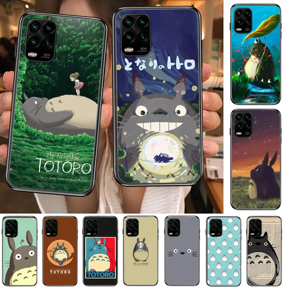 

Studio Ghibli Totoro cute cartoon cartoon Phone Case For XiaoMi Redmi Note 10 9S 8 7 6 5 A Pro T Y1 Anime Black Cover Silicone B