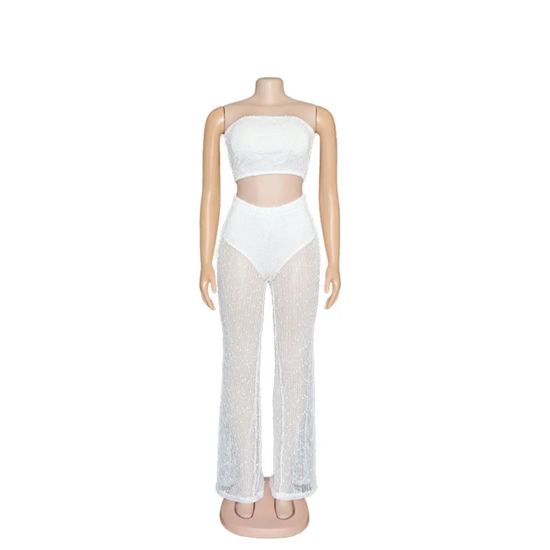 Женский укороченный топ и брюки с широкими штанинами комплект из 2 предметов