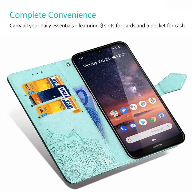 Чехол для nokia 3,2 2,1 3,1 7,1 8,1 5,1 7 plus, роскошный чехол с тиснением, чехол для телефона из искусственной кожи для nokia 9 pureview, откидная крышка, чехол