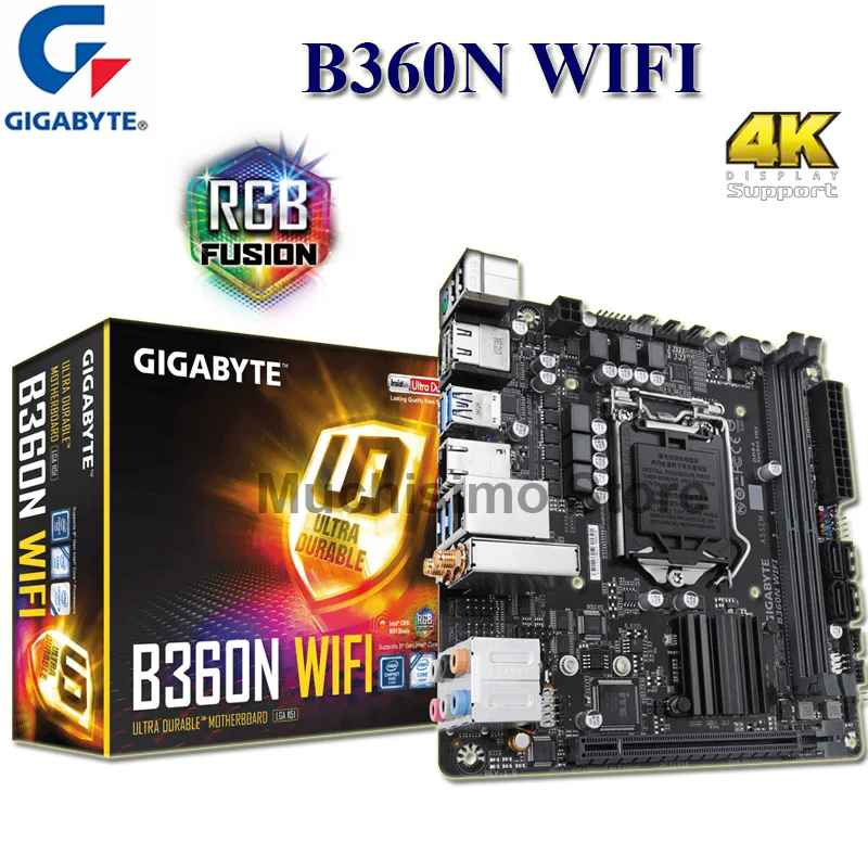 Günstig LGA 1151 Gigabyte B360N WIFI Motherboard DDR4 PCI-E 3,0 32GB M.2 Placa-Mãe 1151 B360 Desktop I7 I5 HDMI-kompatibel Mini-ITX