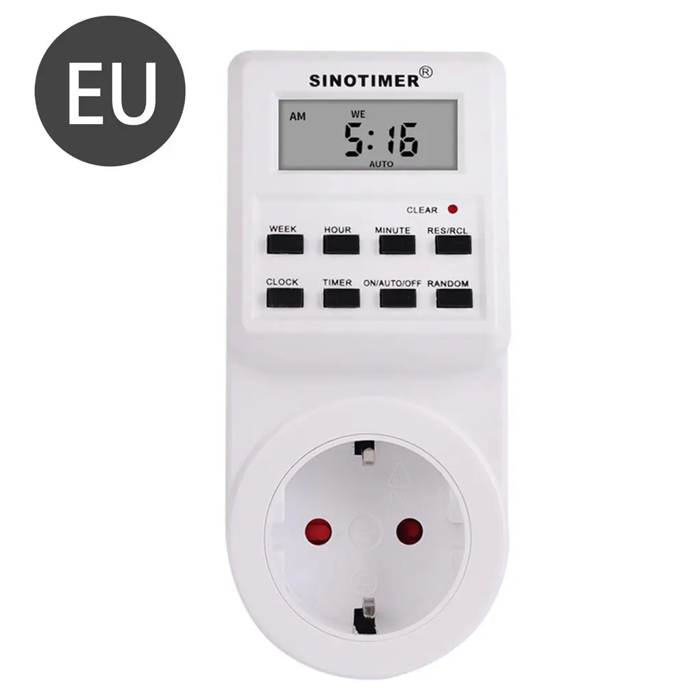 

TM516 EU UK US Plug Digital Weekly Programmable Electrical Wall Plug-in Power Socket Timer Switch Outlet Time Clock 220V 110V AC