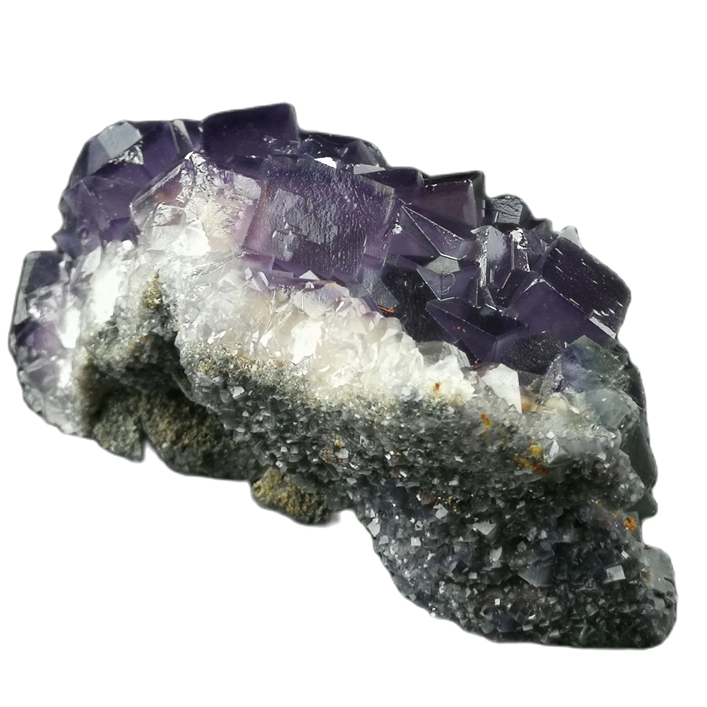 

224.5gNatural purple square fluorite mineral specimens, furniture and ornaments