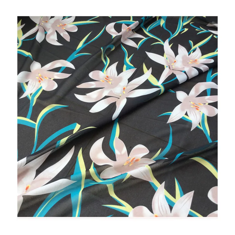 

Brand printed polyester georgette fabric cloth 145 cm width see-through women's shirt dress clothing custom fabric