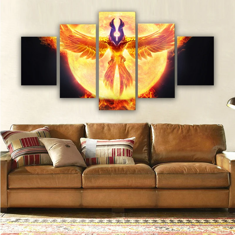 

Dota Phoenix Flame Canvas Wall Art Picture Game Poster on the Wall Decor Modular Canvas Painting Kids Room Decoration Artwork