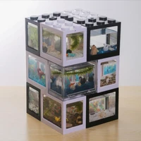 2021 creative ecological tank bucket fish tank seaweed ball spider box ant box mini small building block box fish tank