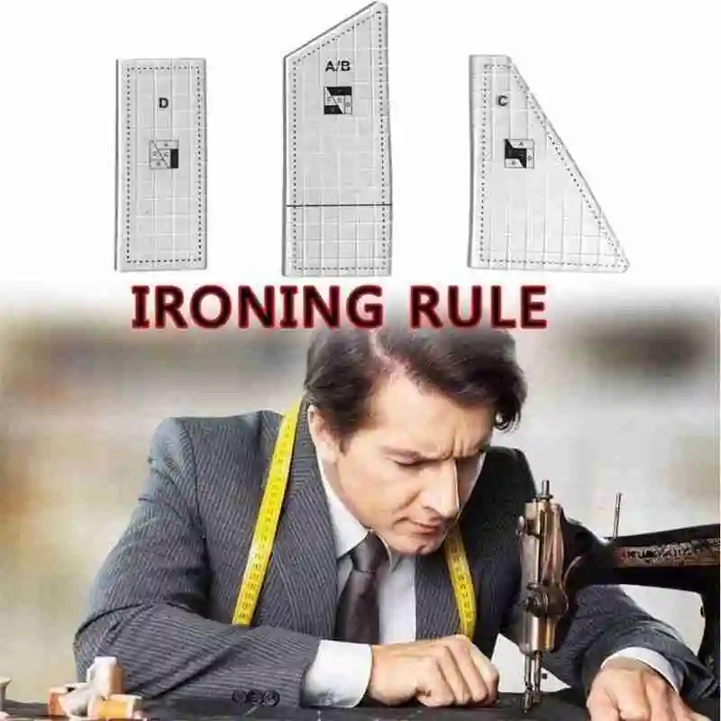 

3-piece Sewing Measuring Ruler Pattern Marking Tailor Drawing Diy Craft Template Built-in Scale Plastic Material