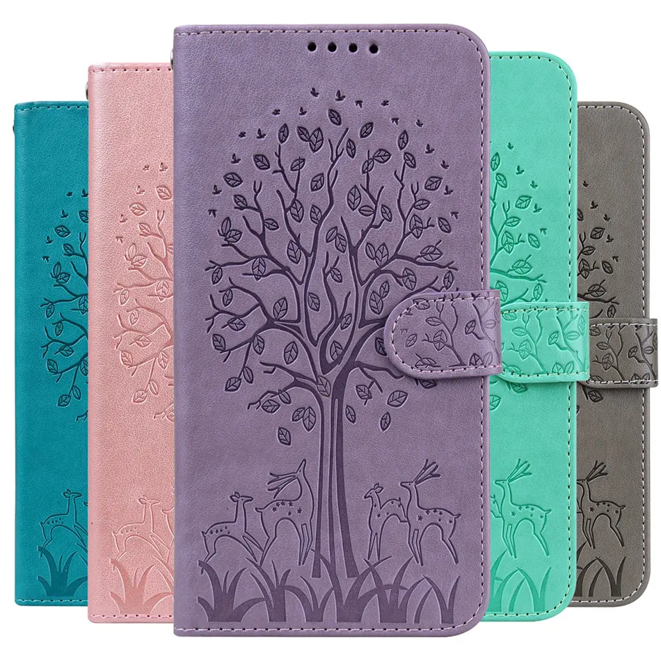 

Cute Deer Wallet Case For Apple iPhone 13 12 Mini 11 Pro X XR XS Max 6 6S 7 8 Plus SE 2020 Simple Color Protect Cover D24G