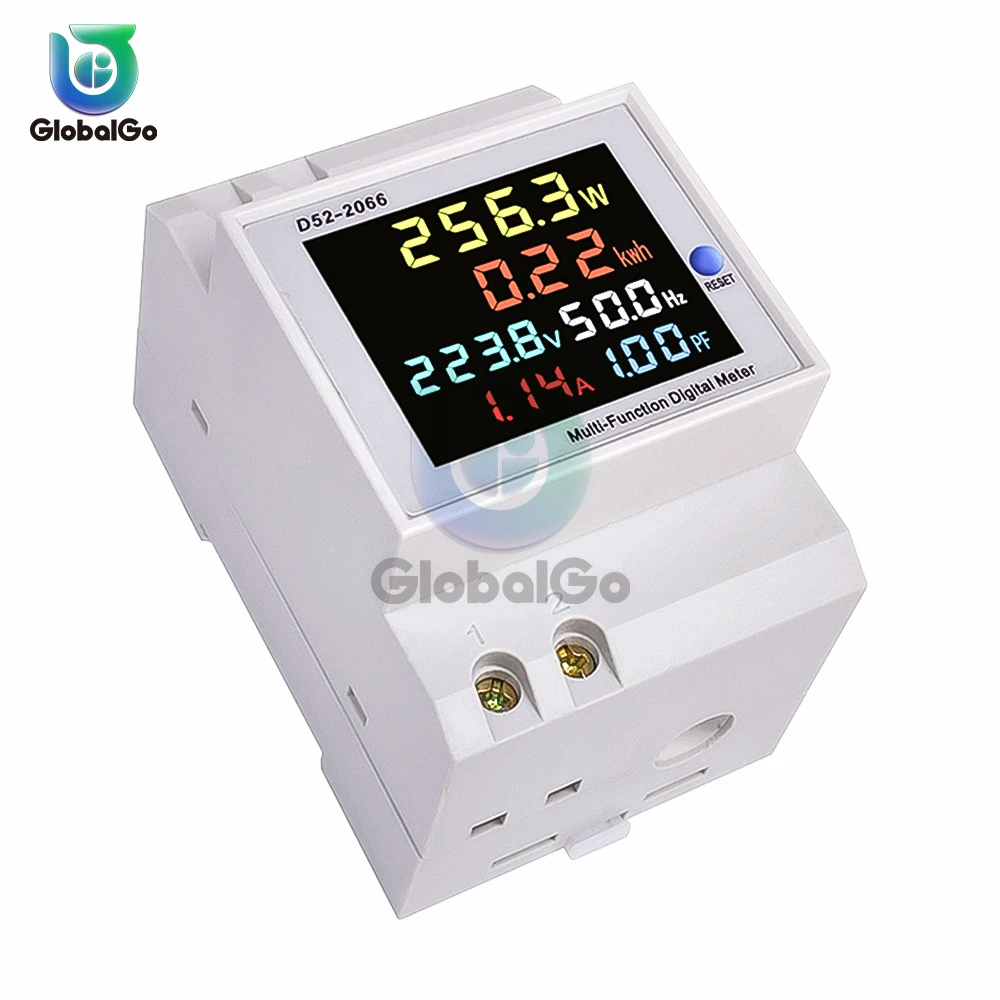 

Single-phase Intelligent Rail Type Voltage Current Power Frequency Factor Meter Counter AC40-300V/AC250-450V With Screen