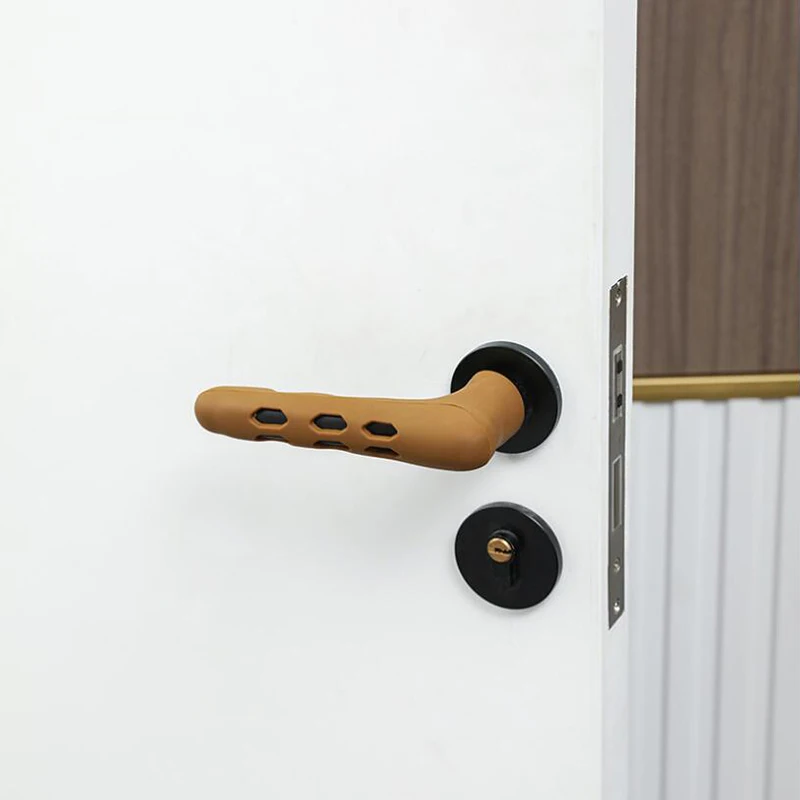 Cubierta de perilla de puerta de silicona gruesa, guante de manija de puerta, protectores de pared, Pomo de puerta, alfombrilla protectora anticolisi&oacute;n, accesorios para el hogar-4