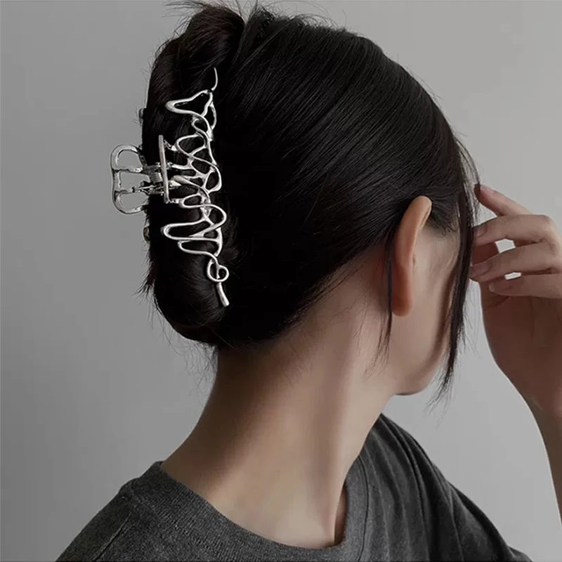 

ZN New Design Irregular Golden Silver Color Liquid Hairpin Fashion Jewelry Grab Gothic Exaggerated Headdress For Women