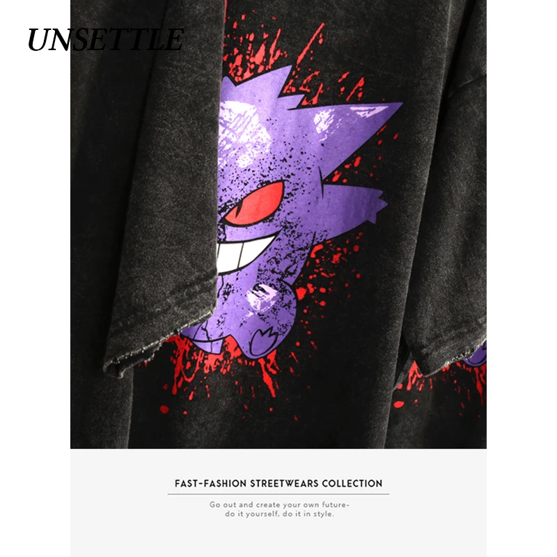 UNSETTLE 2020SS Harajuku футболка для мужчин/женщин хип-хоп с забавным принтом Pokemon модная