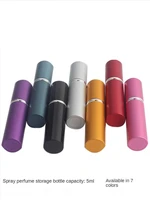 1pcs 5ml hot portable aaluminum alloy fillable perfume bottle spray and glass empty cosmetic container with atomizer