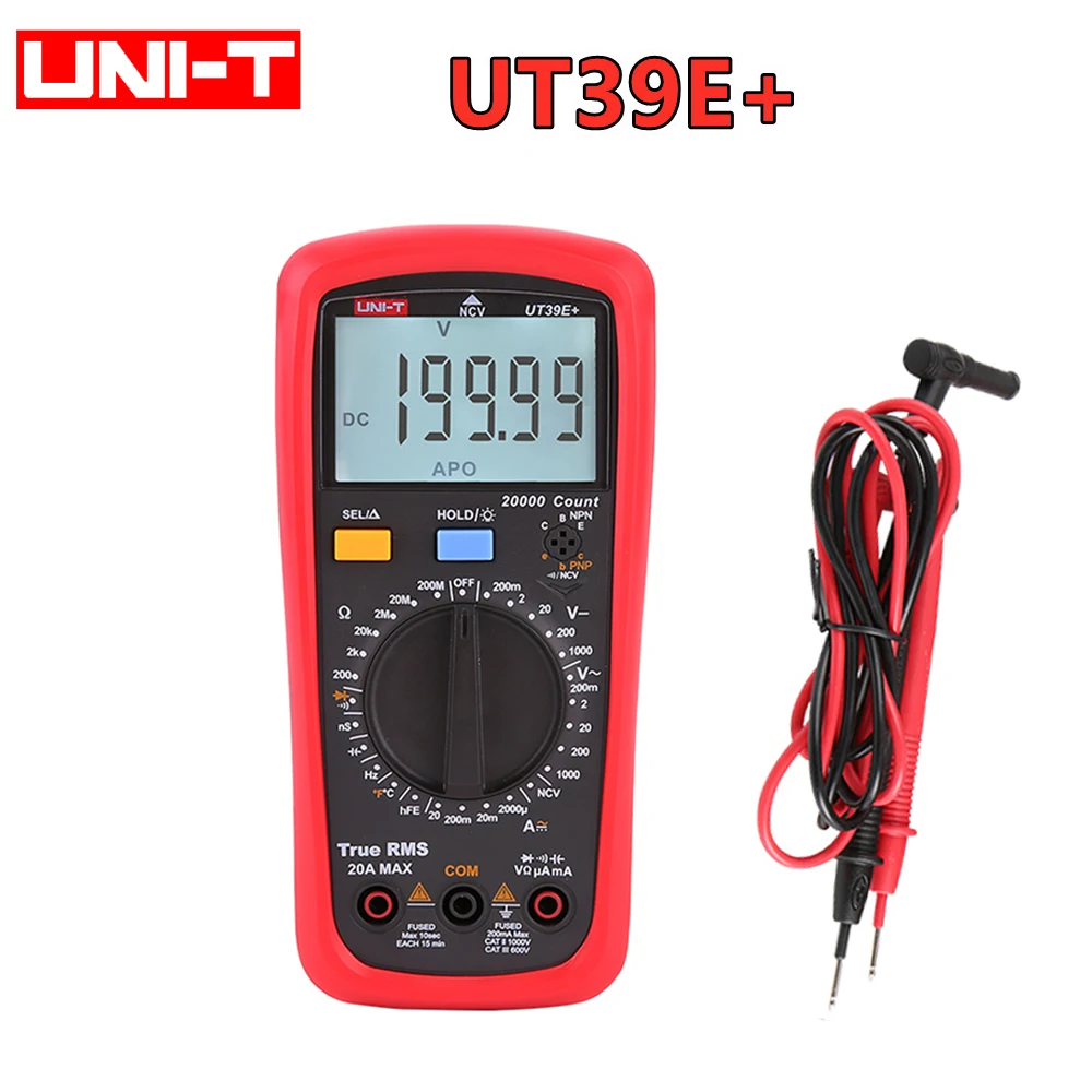 

UNI-T UT39E Plus UT39E+ Digital Multimeter 1000V AC DC Handheld Multimetro Ture Rms Tester With 2000μF Capactitance Meausement